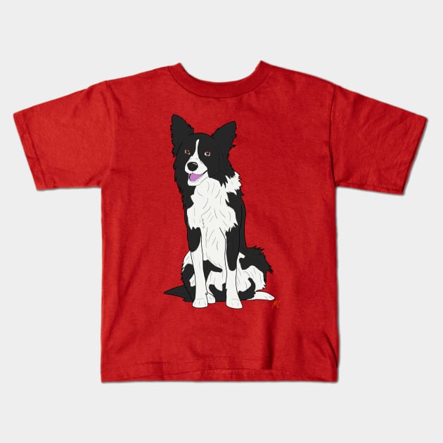 Border Collie Kids T-Shirt by AMCArts